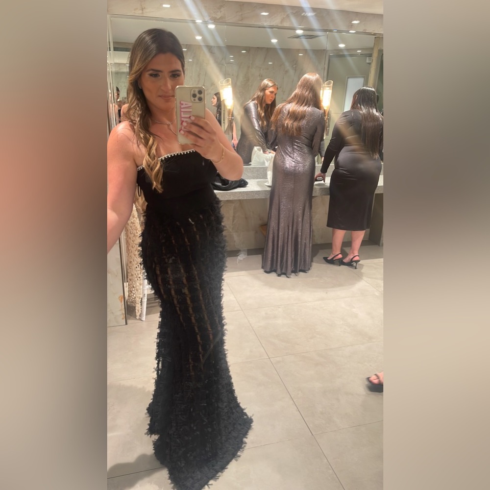 strapless evening gown